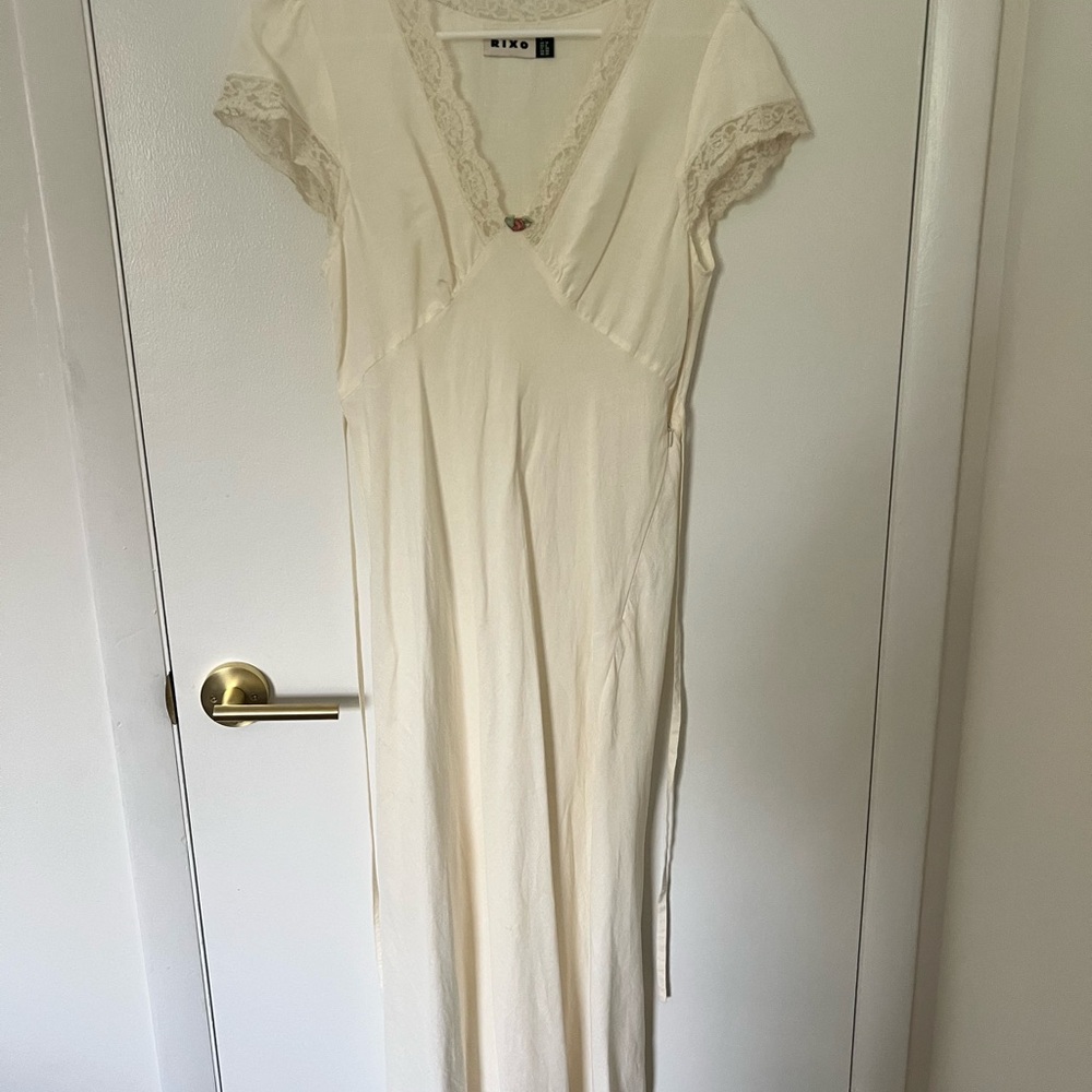 RIXO Clarice Dress - Cream/Ivory Size S